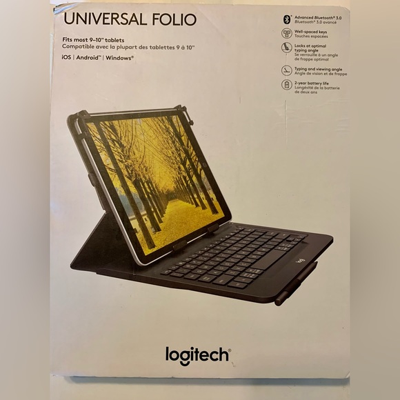Logitech Universal Folio Keyboard Cover Case 11” iPad Pro 11 3rd Gen Refurbished - Picture 15 of 16